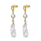 925 Sterling Silver Baroque Pipa Bead Earrings