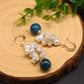 Baroque Freshwater Pearl blue Crystal Earrings