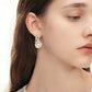 French Leaf-shaped Freshwater Pearl Earrings