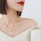 Titanium Steel Plated 18K Gold French U-shaped Pearl Pendant Necklace