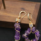 Amethyst natural pearl earrings,6cm long