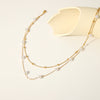 18K Gold-plated Stainless Steel Pearl Necklace,40+5cm