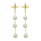 Natural Freshwater Pearl Cross Awn Long Tassel Earrings,7.8cm