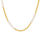 Freshwater Pearl Flat Bean Stitching Necklace,35+5cm