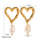 Niche Light Luxury Heart-shaped Freshwater Pearl Earrings