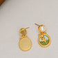 French Medieval Style Tulip Palace Oval Pearl Earrings