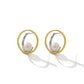 925 Silver Two-color Freshwater Pearl Simple Personality Earrings