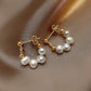 925 Sterling Silver Baroque Freshwater Pearl Hoop Earrings