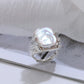 Baroque Square Pearl Ring,Adjustable