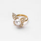 925 Silver Freshwater Pearl Butterfly Ring, Adjustable