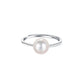 925 Sterling Silver Pearl Ring，Adjustable