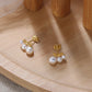 925 Sterling Silver Moon-shaped Natural Baroque Pearl Earrings