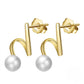 Simple 925 Sterling Silver Natural Baroque Pearl Earrings