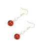 Red Tassel Agate Pearl Earrings