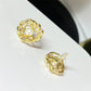 925 Silver Needle Retro Frosted Matte Camellia Freshwater Pearl Earrings