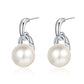 925 Sterling Silver French Geometric Pearl Earrings