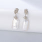 925 Sterling Silver Irregular Freshwater Shaped Beads Long Earrings