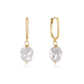 925 Sterling Silver Simple Style Pearl Inlaid Opal Earrings