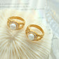 Exquisite Non-fading Titanium Steel Gold-plated Pearl Ring, #6,#7,#8