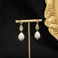 Golden Tulip Beaded Pearl Earrings,4.5cm