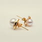 925 Sterling Silver Plated 18K Gold Pearl Camellia Earrings