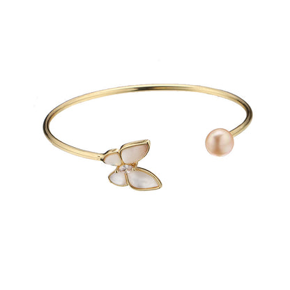 Natural Pearl Butterfly Bangles