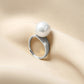 925 Silver Freshwater Pearl Rings,Adjustable,14mm,4.9g