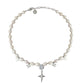 Light Luxury Fashion Zircon Inlaid Cross Freshwater Pearl Clavicle Necklace