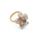 925 Sterling Silver Baroque Pearl Flower Opening Ring,Adjustable