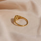 Stainless Steel Gold-plated Flower Pattern Fine Pearl Ring,#5-#10