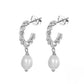 925 Sterling Silver Earrings Baroque Pipa Bead Earrings