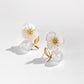 925 Silver Needle Flower Freshwater Pearl Earrings