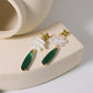 Retro Water Drop Emerald Baroque Pearl Earrings