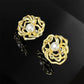 925 Silver Needle Retro Frosted Matte Camellia Freshwater Pearl Earrings