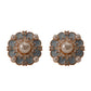 French New Style Blue Oil-dripping Flower Earrings