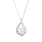 925 Sterling Silver Drop Pendant Pearl Necklace