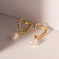 Niche Light Luxury Heart-shaped Freshwater Pearl Earrings