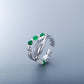 925 Sterling Silver Emerald Pearl Mix and Match Ring, Adjustable