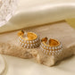 18K Gold C-shaped Stainless Steel inlaid White Pearl Earrings