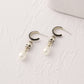 Pearl Color Matching Enamel Craft Copper-plated Coffee Gold Earrings