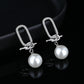 925 Silver Bow Long Big Beaded Earrings