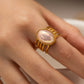 18k Gold Stainless Steel Pink Symphony Ring, Adjustable