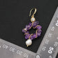 Amethyst natural pearl earrings,6cm long