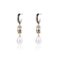 Pearl Color Matching Enamel Craft Copper-plated Coffee Gold Earrings