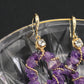 Amethyst natural pearl earrings,6cm long