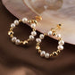 925 Sterling Silver Natural Freshwater Pearl Earrings,3.35cm