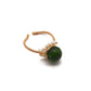 Retro Golden Sands Green Glass Opening Ring,Adjustable