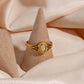 Stainless Steel Gold-plated Flower Pattern Fine Pearl Ring,#5-#10