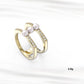 925 Sterling Silver Double Ring Diamond Pearl Ring,#6,#7,#8