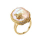 Baroque Shaped Pearl Ring, Adjustable